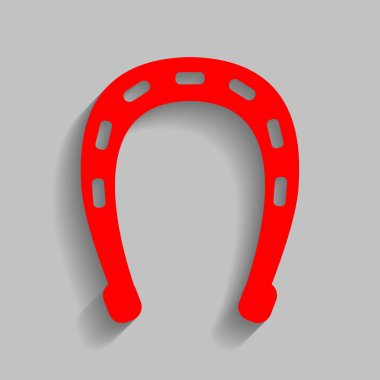 Nal işareti illüstrasyon. Vektör. Yumuşak gölge gri arka plan üzerinde kırmızı simge.