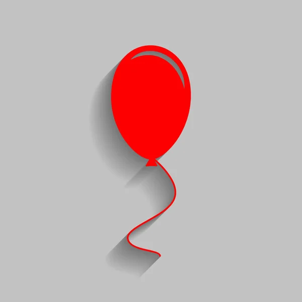 Balloon sign illustration. Vector. Red icon with soft shadow on gray background. — Stock Vector