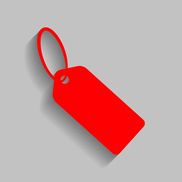 Illustration d'étiquette. Vecteur. Icône rouge avec ombre douce sur fond gris . — Image vectorielle