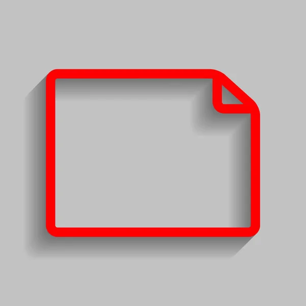 Illustration du signe horisontal du document. Vecteur. Icône rouge avec ombre douce sur fond gris . — Image vectorielle