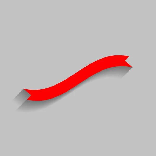 Un ruban de bannière. Vecteur. Icône rouge avec ombre douce sur fond gris . — Image vectorielle