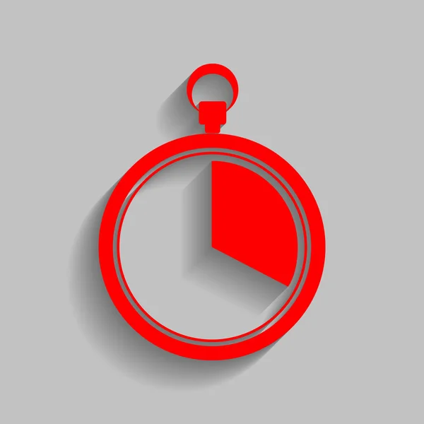 Le signal du chronomètre de 20 secondes. Vecteur. Icône rouge avec ombre douce sur fond gris . — Image vectorielle