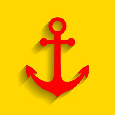 Çalar saat işareti. Vektör. Altın arka plan üzerinde yumuşak gölge ile kırmızı simge.