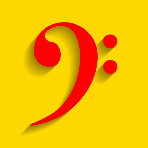 Illustration de signe de cube. Vecteur. Icône rouge avec ombre douce sur fond doré . — Image vectorielle