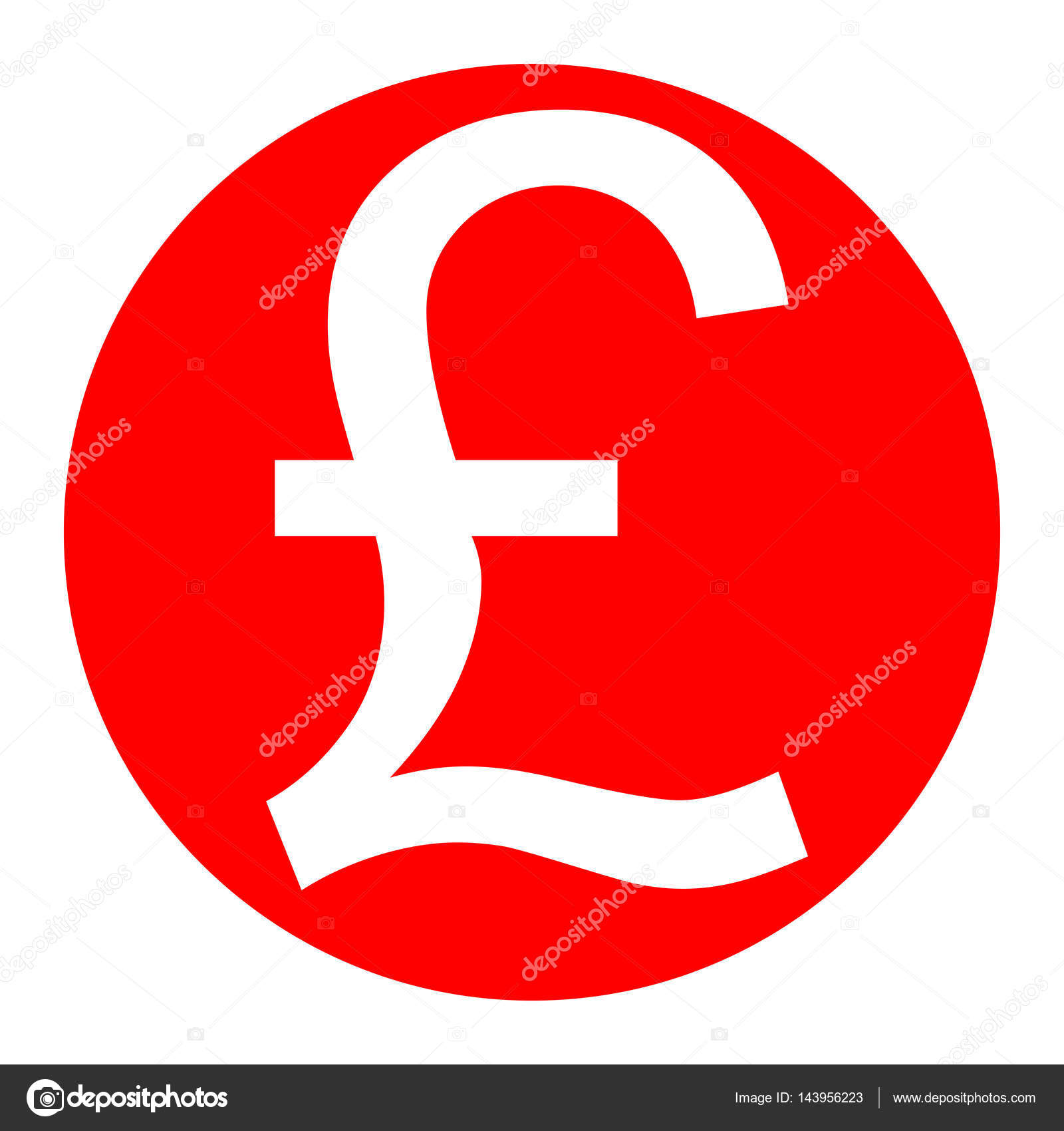 Türk Lirası işareti. Vektör. Beyaz zemin üzerine kırmızı daire içinde