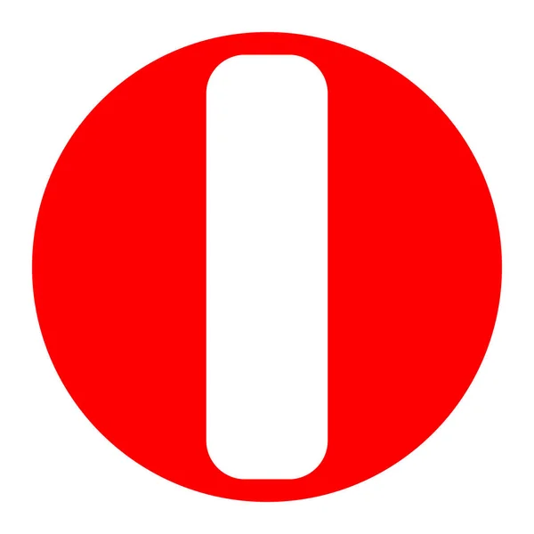 Letra I elemento de plantilla de diseño de signo. Vector. Icono blanco en círculo rojo sobre fondo blanco. Aislado . — Archivo Imágenes Vectoriales