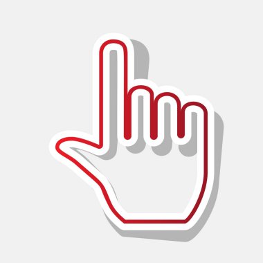 El işareti illüstrasyon. Vektör. Açık gri renkli dış kontur ve gri gölge ile yeni yıl kırmızımsı simgesi.