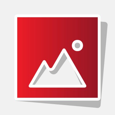 Görüntü illüstrasyon işareti. Vektör. Açık gri renkli dış kontur ve gri gölge ile yeni yıl kırmızımsı simgesi.