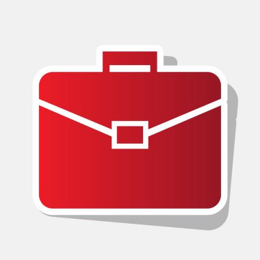 Evrak Çantası'nı işaret illüstrasyon. Vektör. Açık gri renkli dış kontur ve gri gölge ile yeni yıl kırmızımsı simgesi.