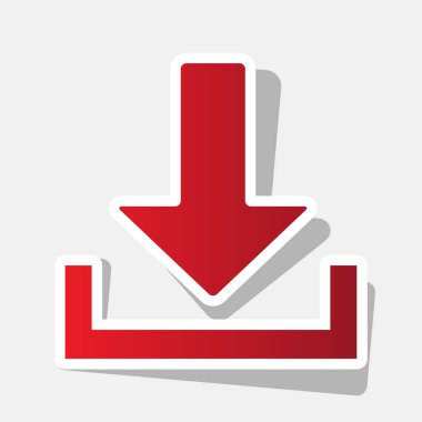 İşareti illüstrasyon indirmek. Vektör. Açık gri renkli dış kontur ve gri gölge ile yeni yıl kırmızımsı simgesi.