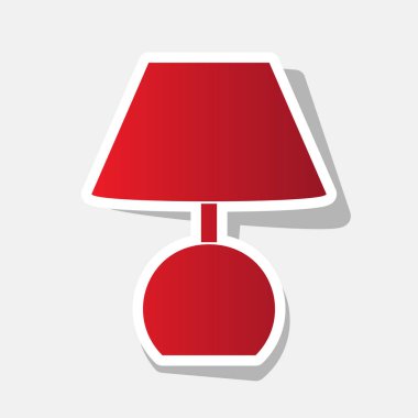 Lamba işareti illüstrasyon. Vektör. Açık gri renkli dış kontur ve gri gölge ile yeni yıl kırmızımsı simgesi.