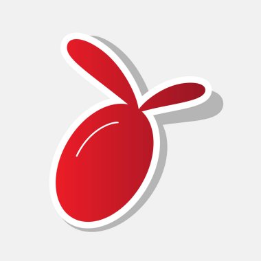 Zeytin işareti illüstrasyon. Vektör. Açık gri renkli dış kontur ve gri gölge ile yeni yıl kırmızımsı simgesi.