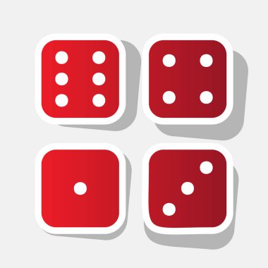 Şeytanlar kemikler, dişler imzala. Vektör. Açık gri renkli dış kontur ve gri gölge ile yeni yıl kırmızımsı simgesi.