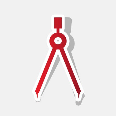 Bölücü basit kayıt. Vektör. Açık gri renkli dış kontur ve gri gölge ile yeni yıl kırmızımsı simgesi.