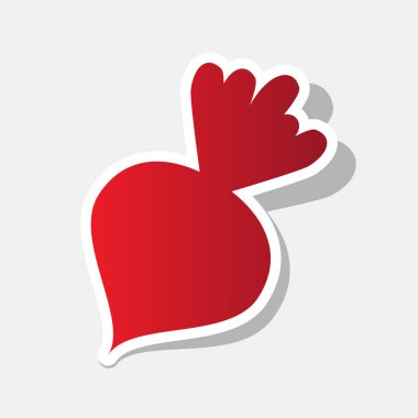 Pancar basit kayıt. Vektör. Açık gri renkli dış kontur ve gri gölge ile yeni yıl kırmızımsı simgesi.