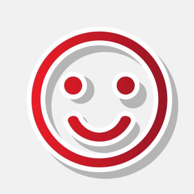 Balıkçılık kanca işareti illüstrasyon. Vektör. Açık gri renkli dış kontur ve gri gölge ile yeni yıl kırmızımsı simgesi.