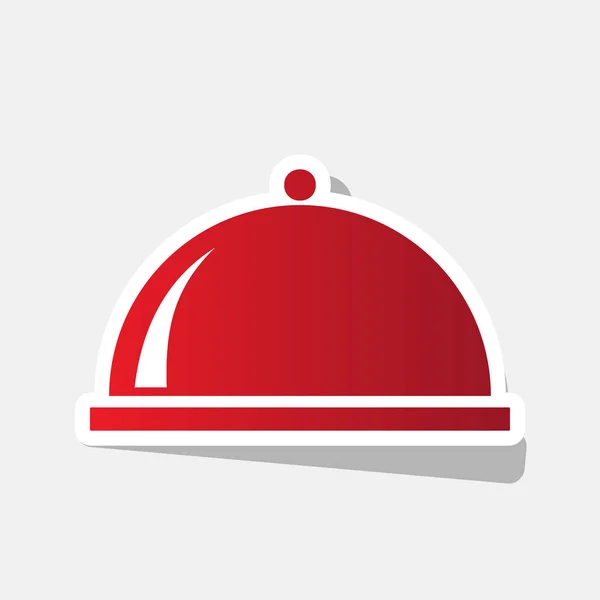Ілюстрація знаку сервера. Вектор. Новорічна червона ікона з зовнішнім штрихом і сірою тінь на світло-сірому фоні . — стоковий вектор