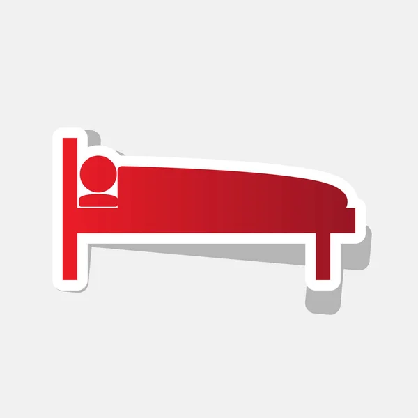Ілюстрація лікарняних знаків. Вектор. Новорічна червона ікона з зовнішнім штрихом і сірою тінь на світло-сірому фоні . — стоковий вектор