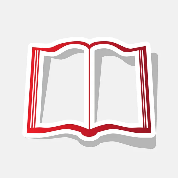 Kniha znamení. Vektor. Nový rok načervenalé ikona s vnější stín tahu a šedé na světle šedém pozadí. — Stockový vektor
