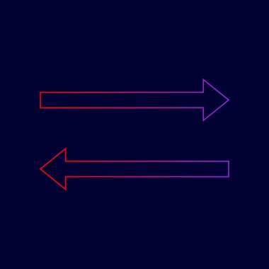 Ok basit kayıt. Vektör. Menekşe renk koyu mavi zemin üzerine kırmızı üzerinden gradyan ile satırı simgesi.