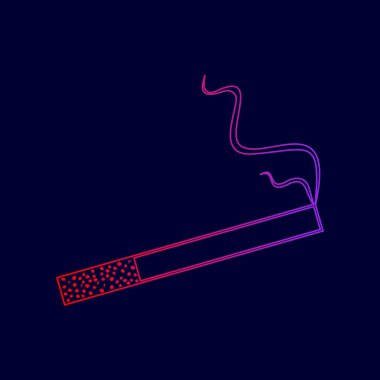 Duman simgesi herhangi bir kullanım için harika. Vektör. Menekşe renk koyu mavi zemin üzerine kırmızı üzerinden gradyan ile satırı simgesi.