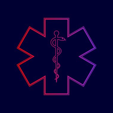 Maasdam işareti peynir. Vektör. Menekşe renk koyu mavi zemin üzerine kırmızı üzerinden gradyan ile satırı simgesi.