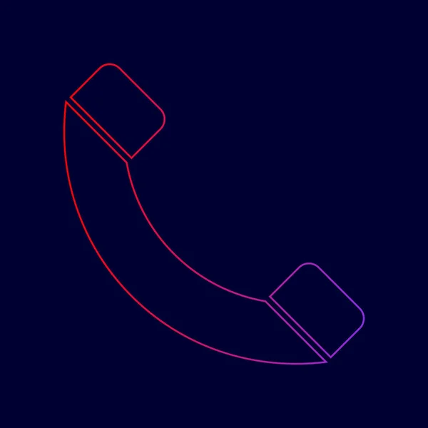 Phone sign illustration. White icon in circle with golden gradie Stock