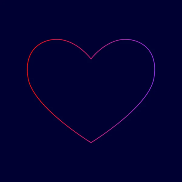 印を結ぶ。ベクトル。赤から暗い青色の背景に紫の色へのグラデーションとライン アイコン. — ストックベクタ