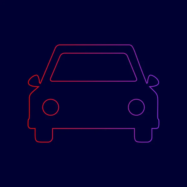 Ilustración de letreros. Vector. Icono de línea con degradado de rojo a violeta sobre fondo azul oscuro . — Vector de stock