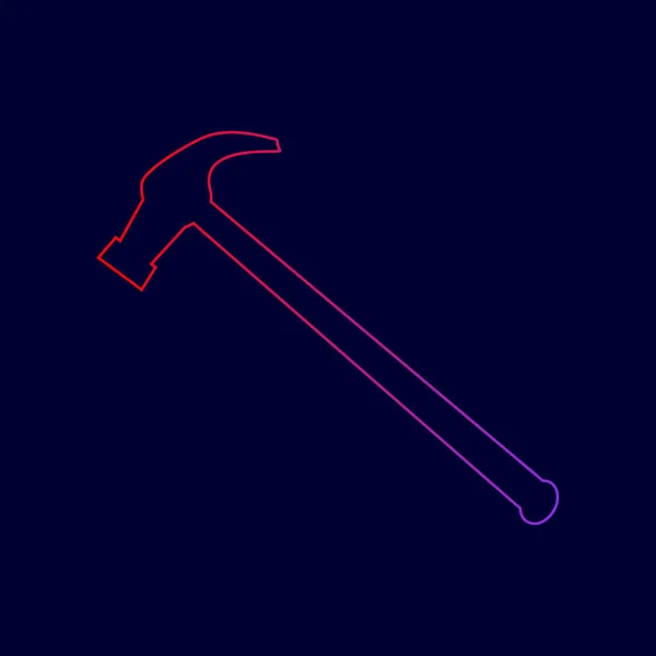 J'ai vu une simple icône. Vecteur. Icône de ligne avec dégradé de rouge à violet sur fond bleu foncé . — Image vectorielle