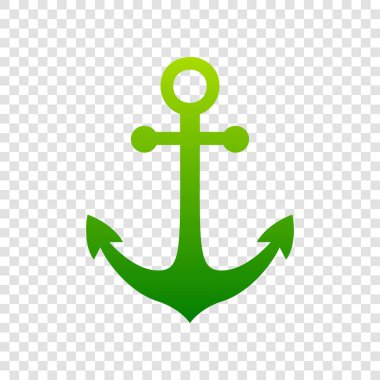 Çalar saat işareti. Vektör. Saydam arka plan üzerinde yeşil degrade simgesi.