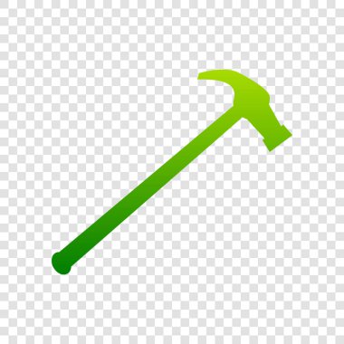 Basit simge gördüm. Vektör. Saydam arka plan üzerinde yeşil degrade simgesi.