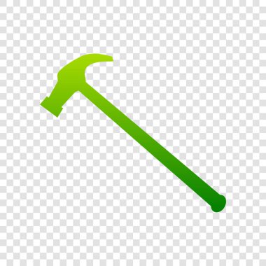 Basit simge gördüm. Vektör. Saydam arka plan üzerinde yeşil degrade simgesi.