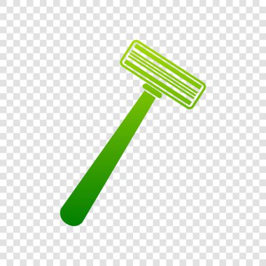 Emanet jilet işareti. Vektör. Saydam arka plan üzerinde yeşil degrade simgesi.