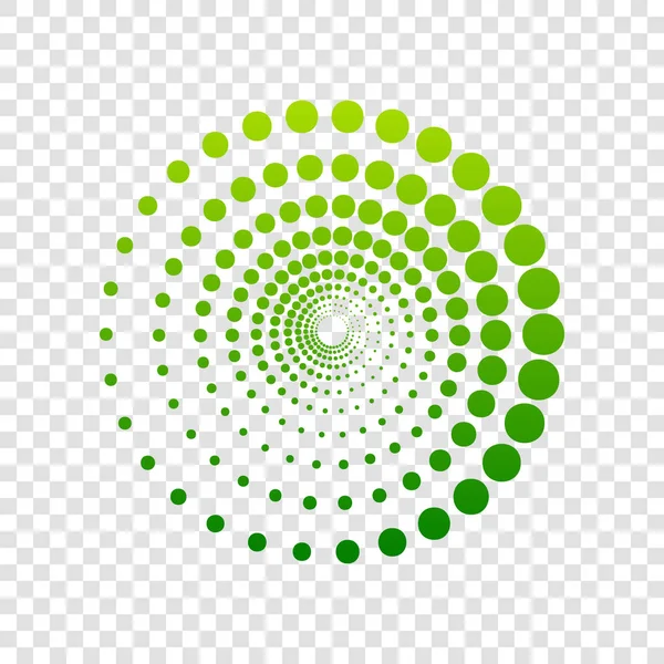 Abstract technology circles sign. Vector. Green gradient icon on transparent background. — Stock Vector
