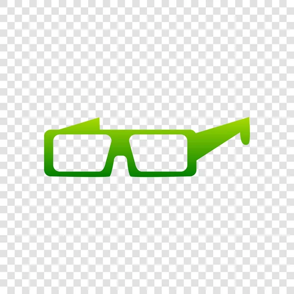 Σύγχρονη γυαλί σημάδι. Διάνυσμα. Πράσινο εικονίδιο ντεγκραντέ σε διαφανές φόντο. — Διανυσματικό Αρχείο