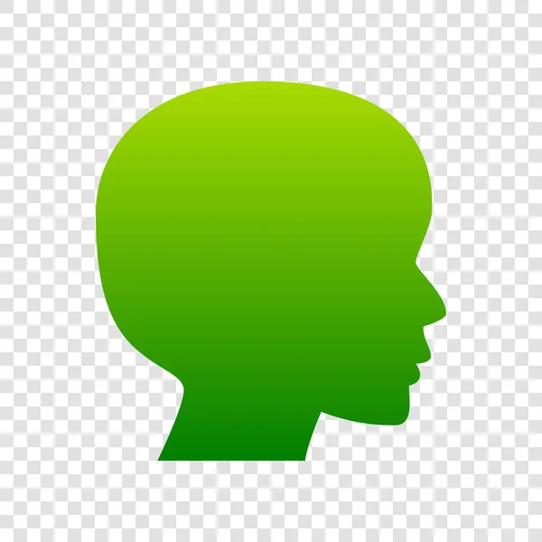 人々 の頭記号。ベクトル。透明な背景に緑色のグラデーションのアイコン. — ストックベクタ
