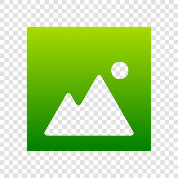 Bild-Zeichen-Illustration. Vektor. grünes Farbverlauf-Symbol auf transparentem Hintergrund. — Stockvektor