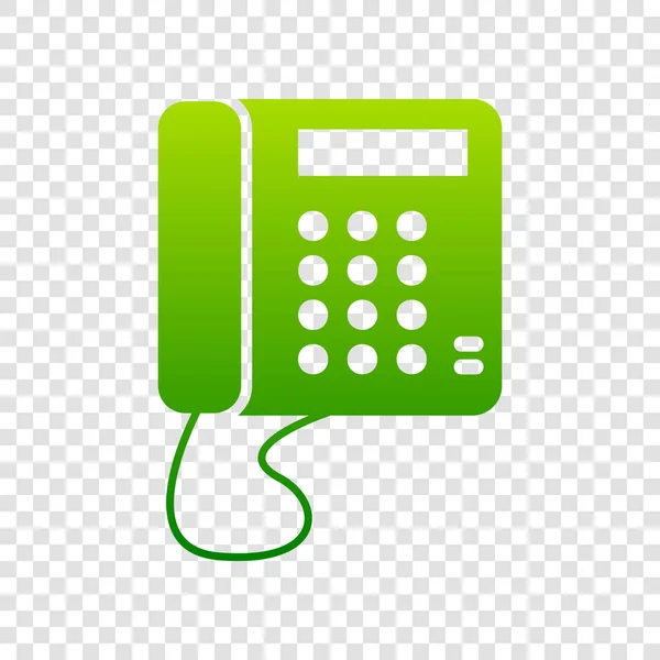 Kommunikation eller telefon tecken. Vektor. Gröna gradient ikonen på transparent bakgrund. — Stock vektor