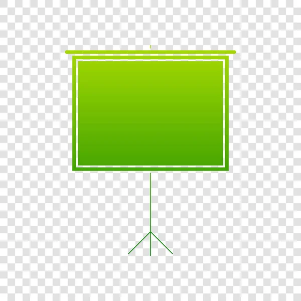 Blank Projection screen. Vector. Green gradient icon on transparent background. — Stock Vector