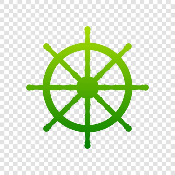 Sinal da roda do navio. Vector. Ícone de gradiente verde em fundo transparente . —  Vetores de Stock