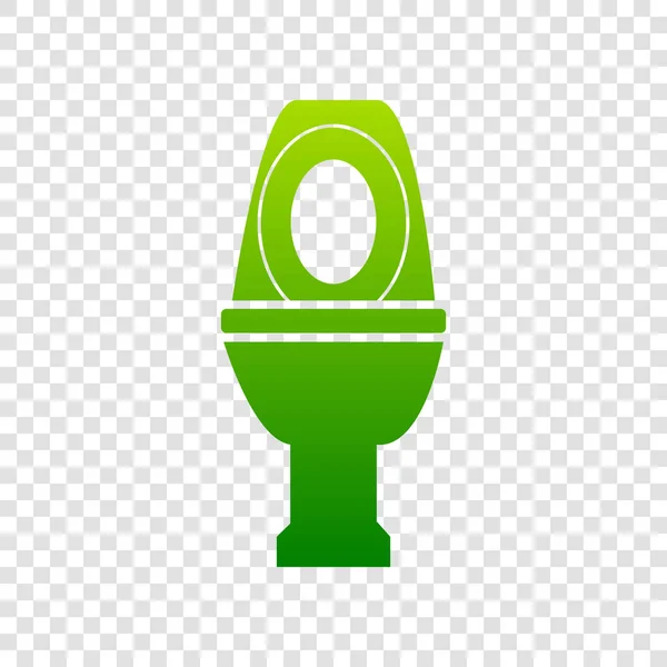 WC jel illusztráció. Vektor. Átlátszó háttér színátmenet zöld ikonra. — Stock Vector