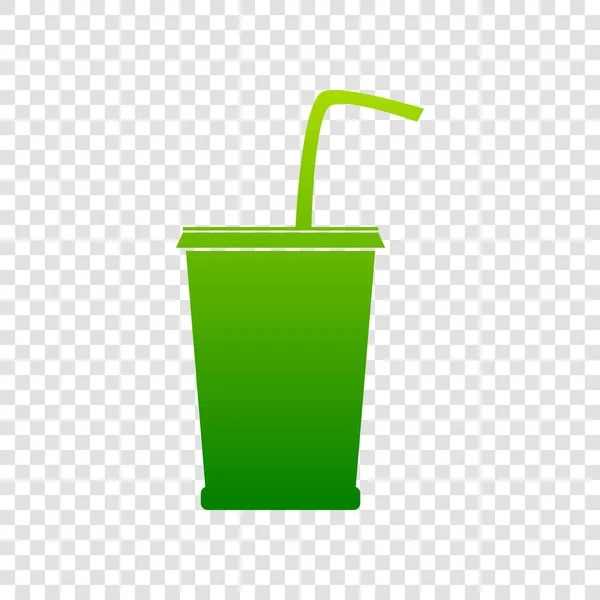 Drink teken illustratie. Vector. Groen verlopende pictogram op transparante achtergrond. — Stockvector