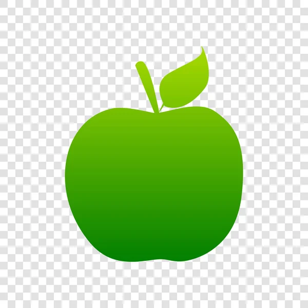 Ilustración del signo de Apple. Vector. Icono de gradiente verde sobre fondo transparente . — Vector de stock