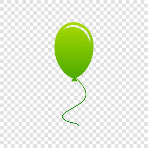 Luftballonschild-Illustration. Vektor. grünes Farbverlauf-Symbol auf transparentem Hintergrund. — Stockvektor