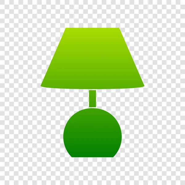 Lampa znak ilustracja. Wektor. Zielona ikona gradientu na przezroczystym tle. — Wektor stockowy