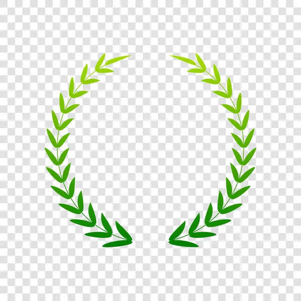 Laurel Wreath sign. Vector. Green gradient icon on transparent background. — Stock Vector