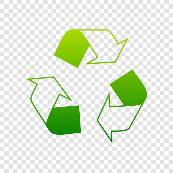 Recycler le concept de logo. Vecteur. Icône de dégradé vert sur fond transparent . — Image vectorielle