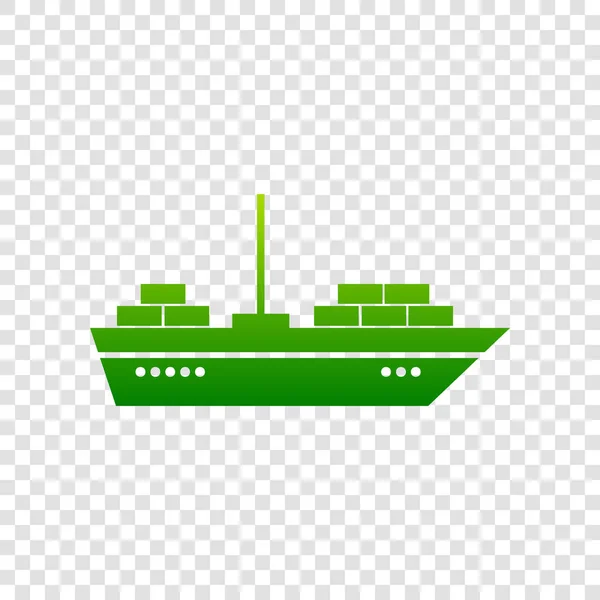Skeppet tecken illustration. Vektor. Gröna gradient ikonen på transparent bakgrund. — Stock vektor