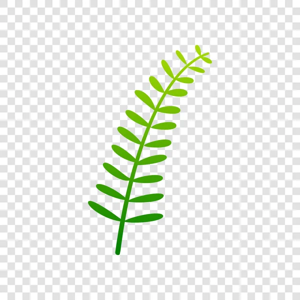 橄榄树枝标志。矢量。在透明背景上的绿色渐变图标. — 图库矢量图片
